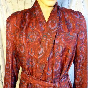 RICK PALLACK Limited Edition Paisly Silk Robe Made in Austria Size 52L, US 42L